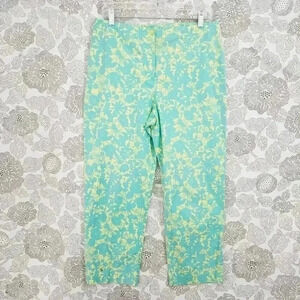 Sigrid Olsen Sport Womens Floral Cropped Pants Size 10 Cotton/Spandex Blend
